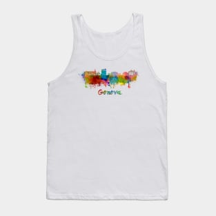 Geneva skyline in watercolor Tank Top